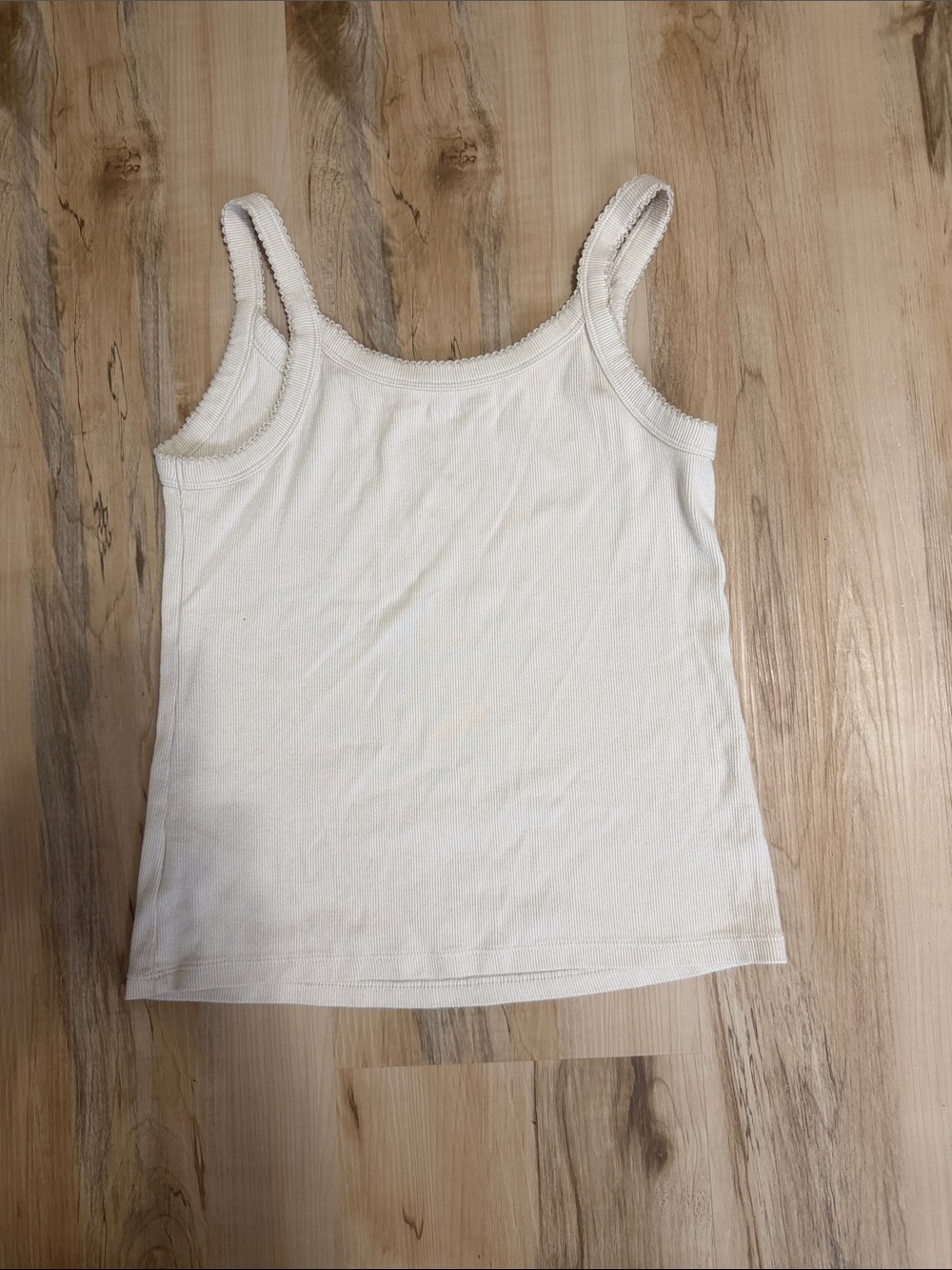 Women's Beige Ribbed Tank Top - Picture 2 of 2